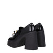 Black Leather Platform Loafers