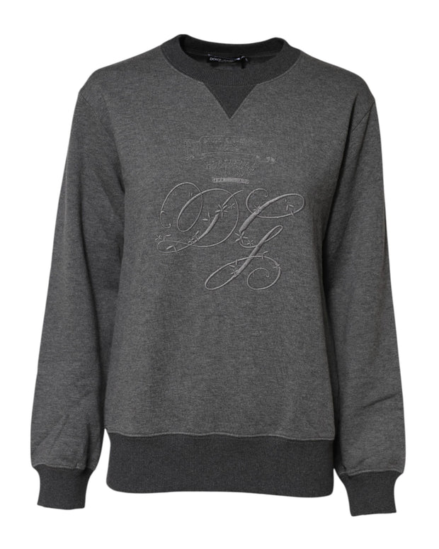 Gray DG Logo Embroidered Pullover Sweater