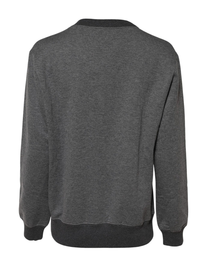 Gray DG Logo Embroidered Pullover Sweater