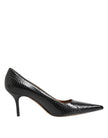 Black Exotic Leather Stiletto Pumps Shoes