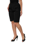 Black Zip Detailed Wool Straight Leg Pants