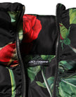 Multicolor Floral Puffer Coat Full Zip Jacket