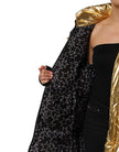 Gold Hooded Puffer Quilted Full Zip Jacket