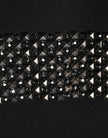 Black Crystal Embellished Collared Mini Dress