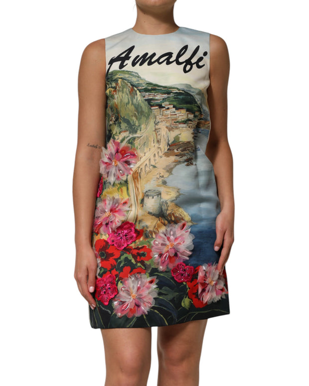 Multicolor Crystal Embellished Mini Dress