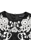 Black Lace Trim Short Sleeves A-line Dress