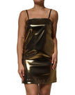 Metallic Gold Sleeveless A-line Mini Dress