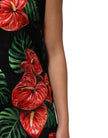 Black Floral Lace Trim Chemise Lingerie Dress