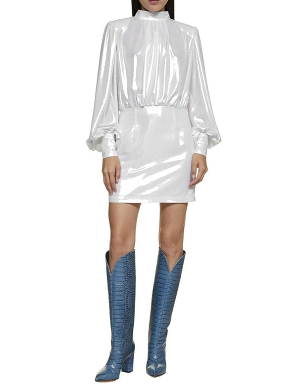 Abelia Laminated Mini Dress