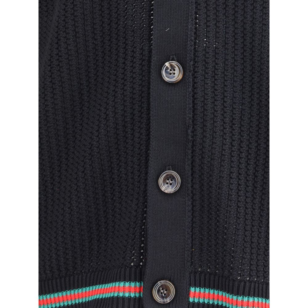 Black Cotton Cardigan