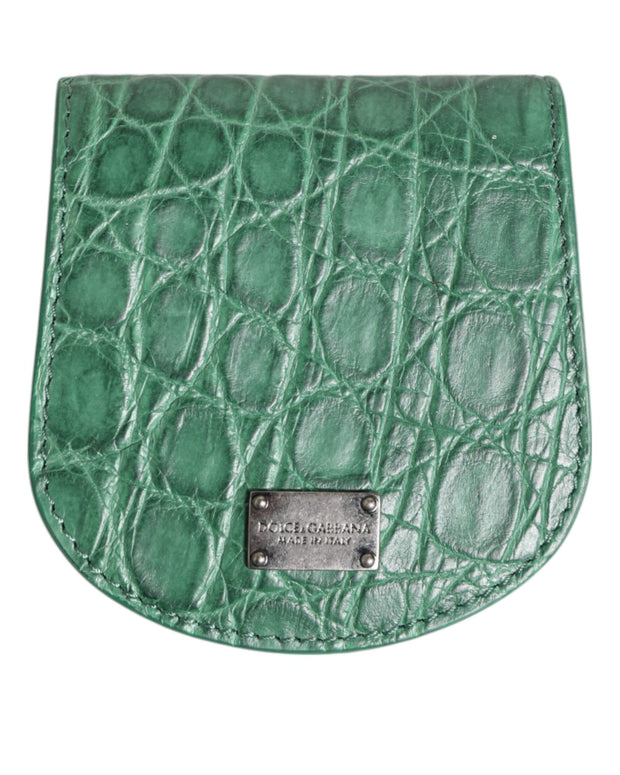Green Exotic Skin Coin Condom Case Holder Pocket Wallet