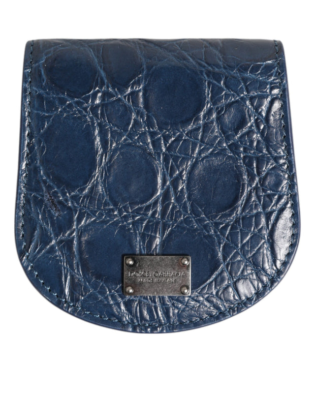 Blue Exotic Skin Coin Condom Case Holder Pocket Wallet