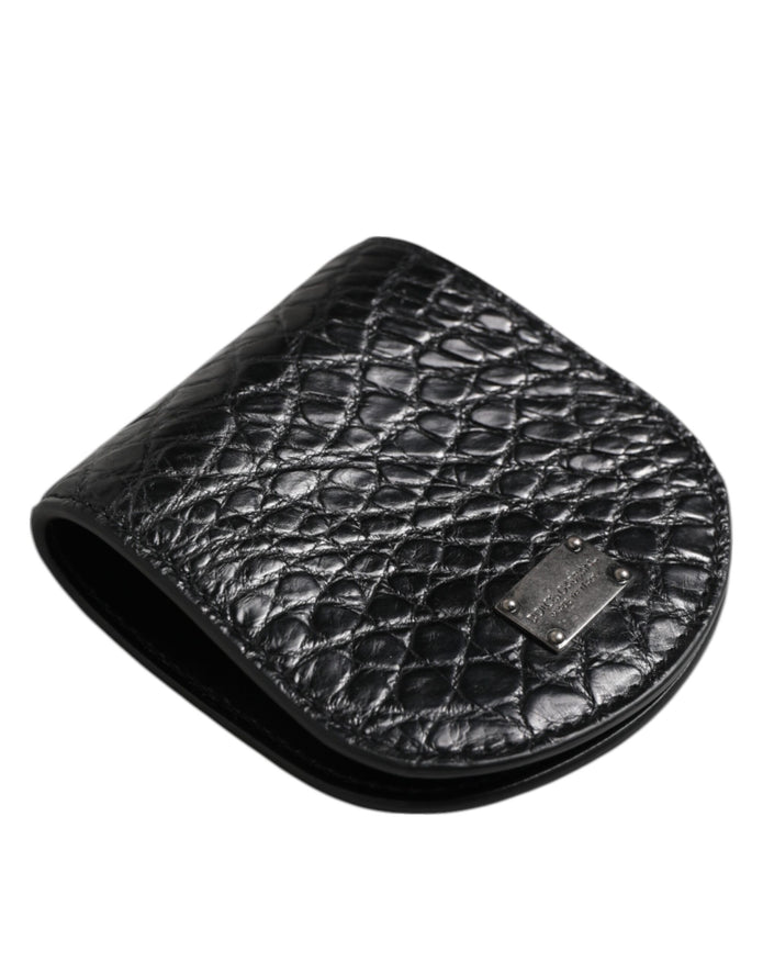 Black Exotic Skin Coin Condom Case Holder Pocket Wallet
