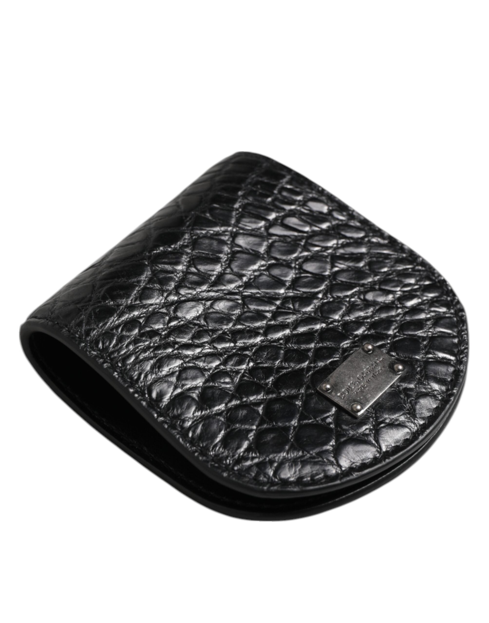 Black Exotic Skin Coin Condom Case Holder Pocket Wallet