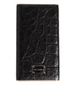 Black Leather Exotic Skin 3000mAh Power Bank Charger USB