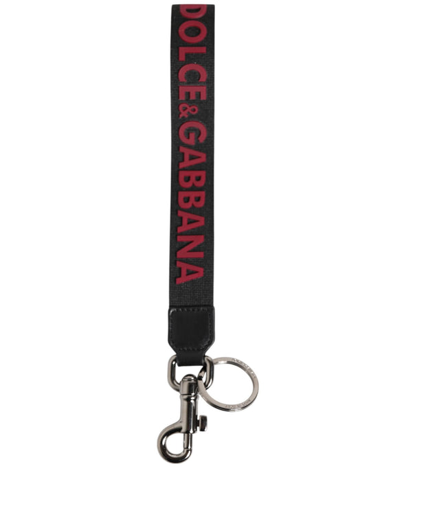Black Red DG Logo Polyester Silver Men Keychain Keyring