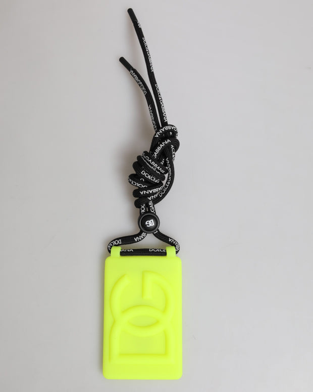 Yellow Green Rubber DG Embossed Adjustable Badge Holder