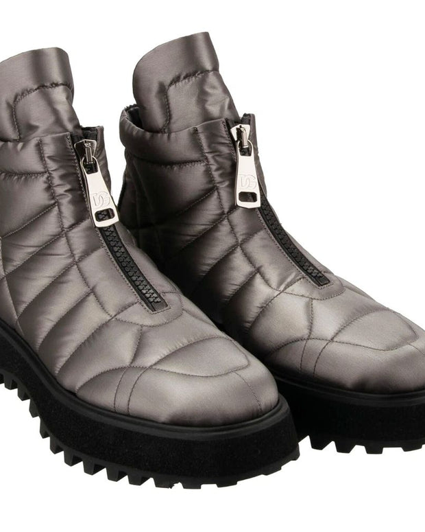 Gray Nylon Men Boot