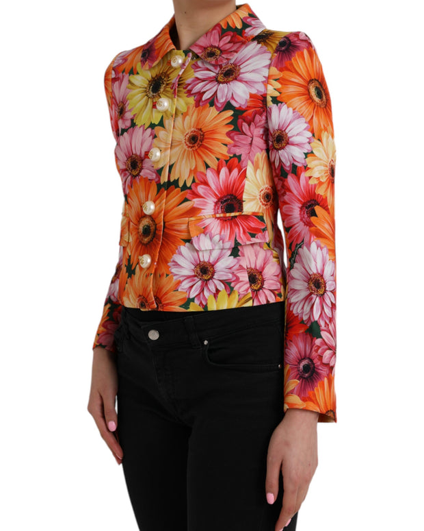 Multicolor Daisy Print Floral Fantasy Jacket