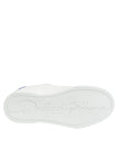 White Blue Leather Low Top Sneakers Shoes