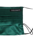 Green Silk Pleated Elastic Ear Strap Face Mask