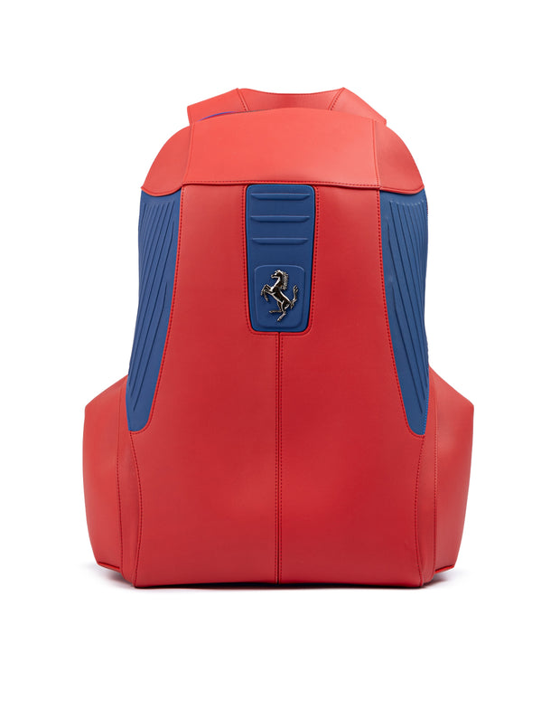 Red Leather Technical Backpack