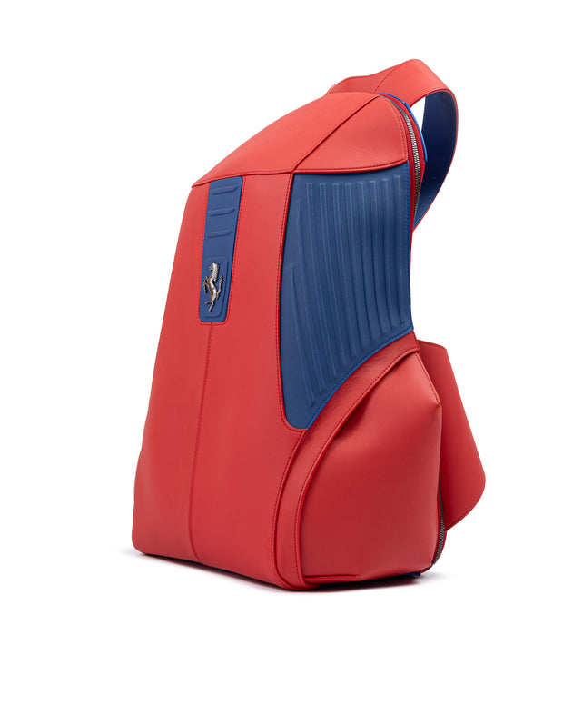 Red Leather Technical Backpack