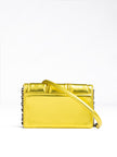 Metal Yellow GT patent leather bag with chain