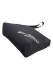 Black Solid Nylon DG LogoPrint Clutch Zip Borse Pouch Bag