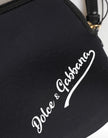 Black Solid Nylon DG LogoPrint Clutch Zip Borse Pouch Bag