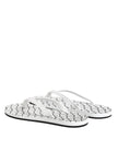 Black White Logo Beachwear Flats Slipper Shoes
