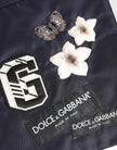 Blue DG Logo Patch Embellished Pouch Clutch Men Borse Bag