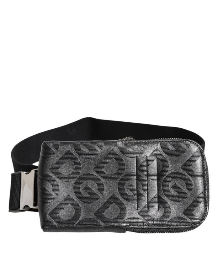 Gray DG Logo Mania Purse Phone Belt Waist Men Borse Bag