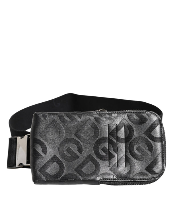 Gray DG Logo Mania Purse Phone Belt Waist Men Borse Bag