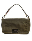 Dark Green Nylon Logo Plaque Shoulder Strap Borse Bag