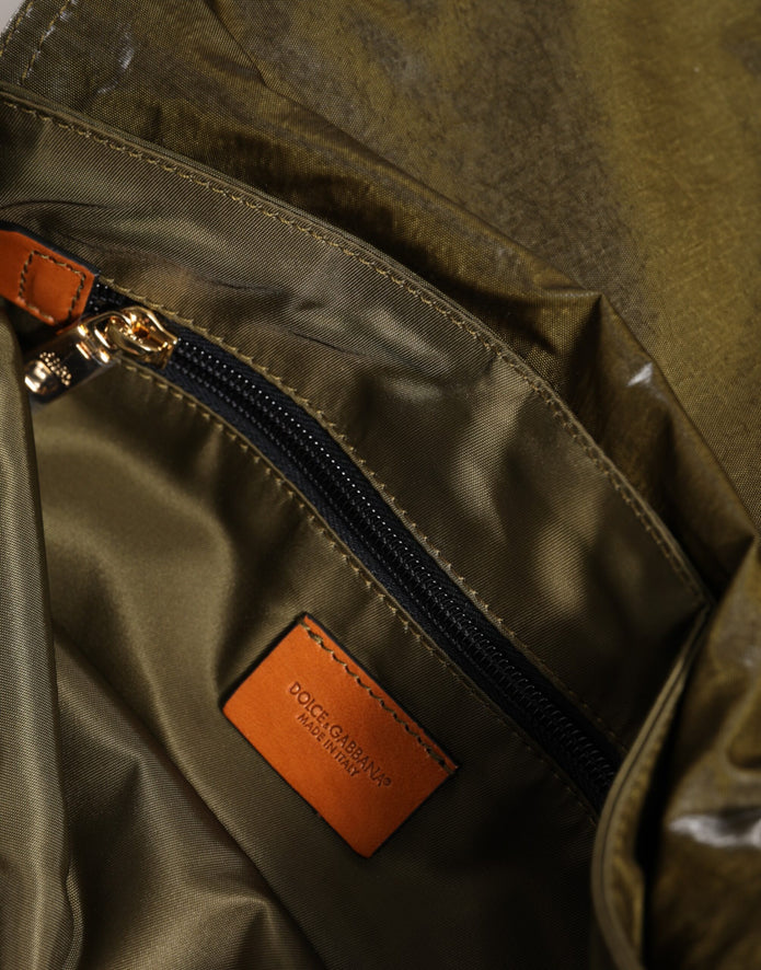 Dark Green Nylon Logo Plaque Shoulder Strap Borse Bag