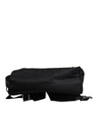 Black Logo Tape Polyamide School Travel Backpack Men Bag