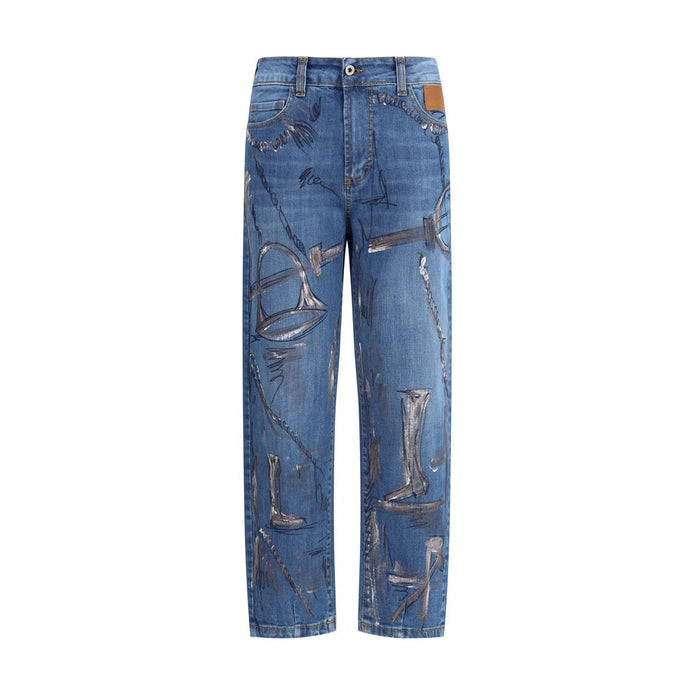 Blue Cotton Slim Fit Jeans