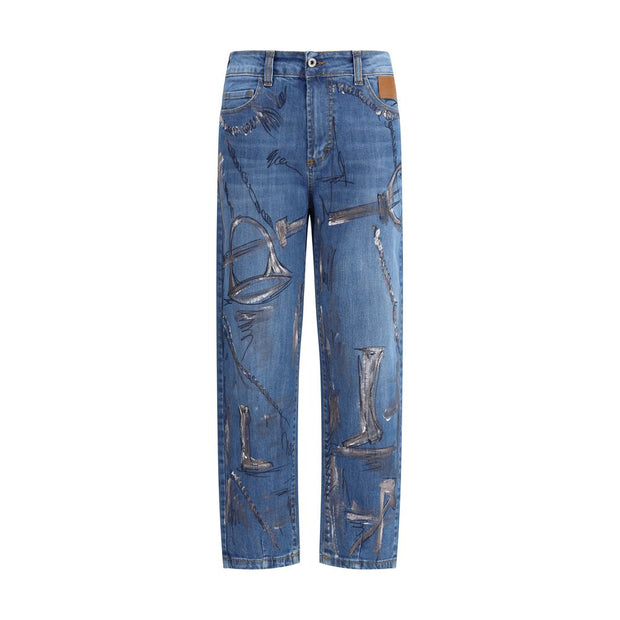 Blue Cotton Slim Fit Jeans
