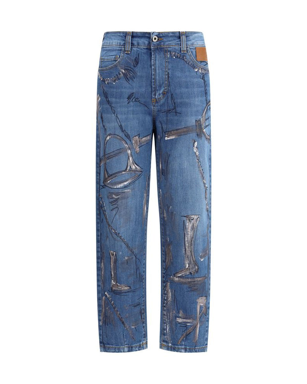 Blue Cotton Slim Fit Jeans