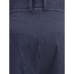 Blue Cotton Casual Pants