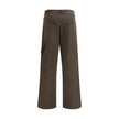 Brown Cotton Casual Pants