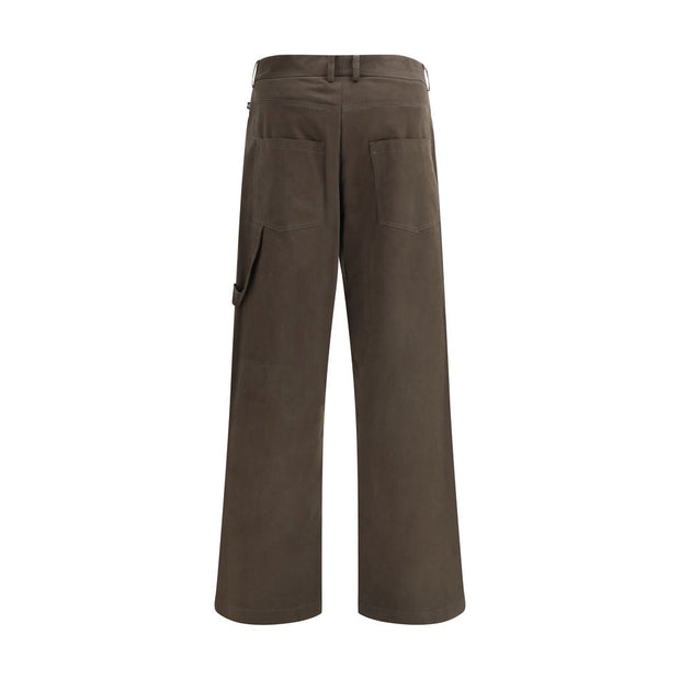 Brown Cotton Casual Pants