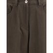 Brown Cotton Casual Pants