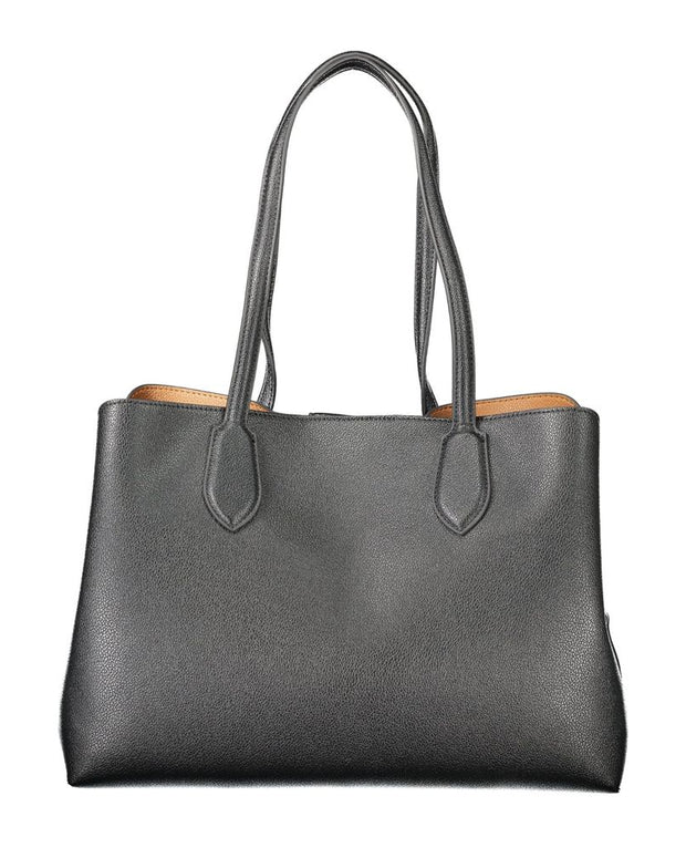Black Polyethylene Women Handbag
