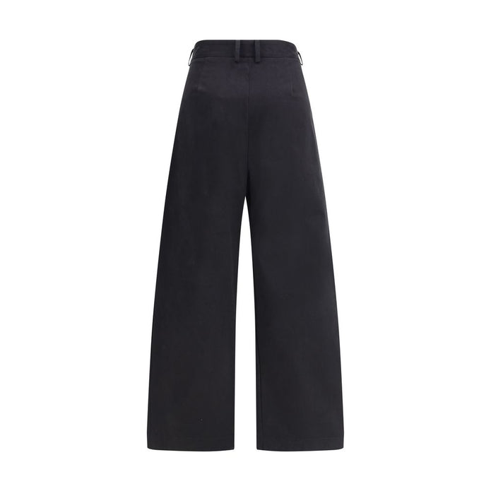 Black Cotton Casual Pants