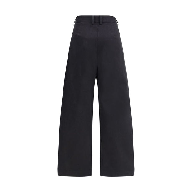 Black Cotton Casual Pants