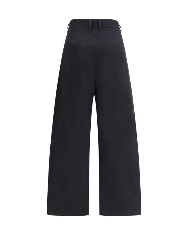 Black Cotton Casual Pants