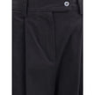 Black Cotton Casual Pants