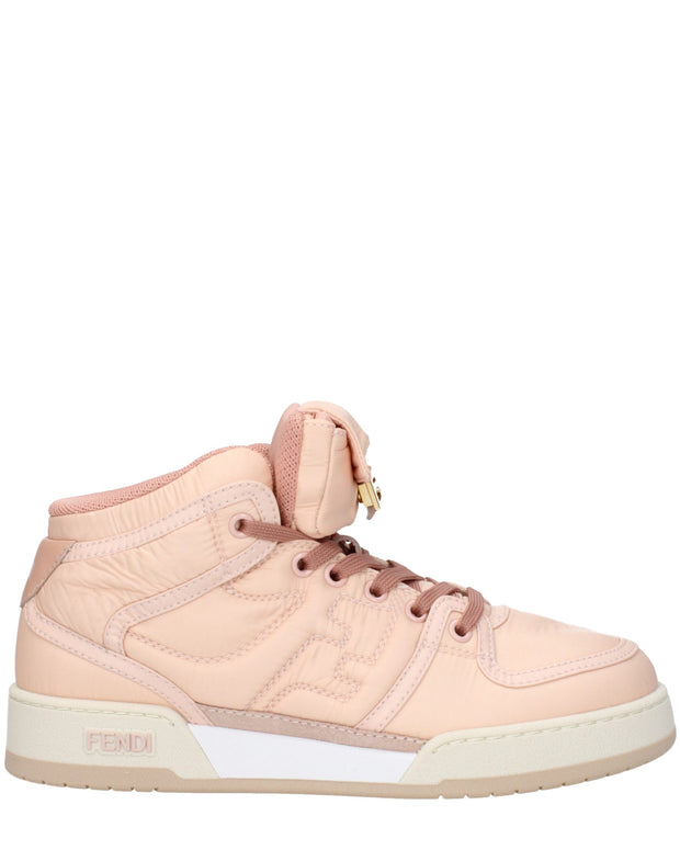 Pink Nylon High Top Sneakers